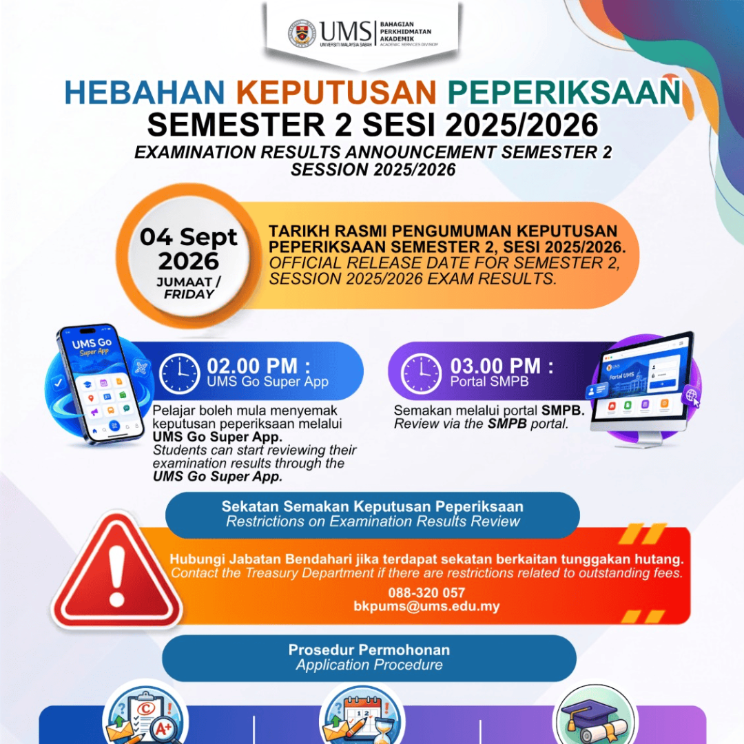 HEBAHAN KEPUTUSAN PEPERIKSAAN SEMESTER 2, SESI 2025/2026 | EXAMINATION RESULTS ANNOUNCEMENT SEMESTER 2, SESSION 2025/2026